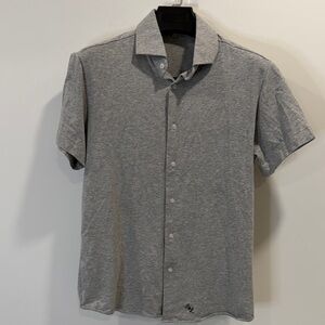 Classic Gray Button-Down Shirt for Men
